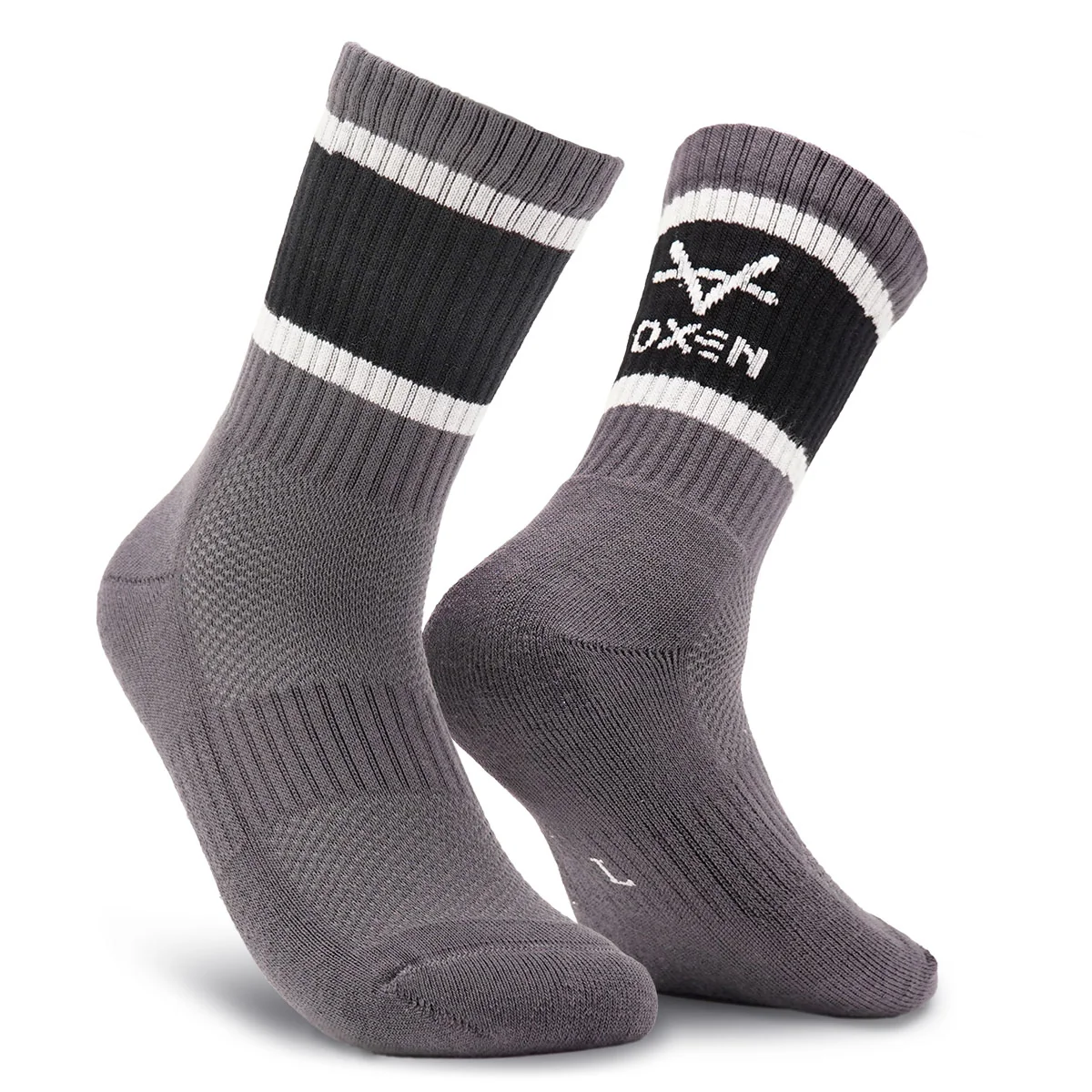 Oxen Block Sports Socks Charcoal/Black/White
