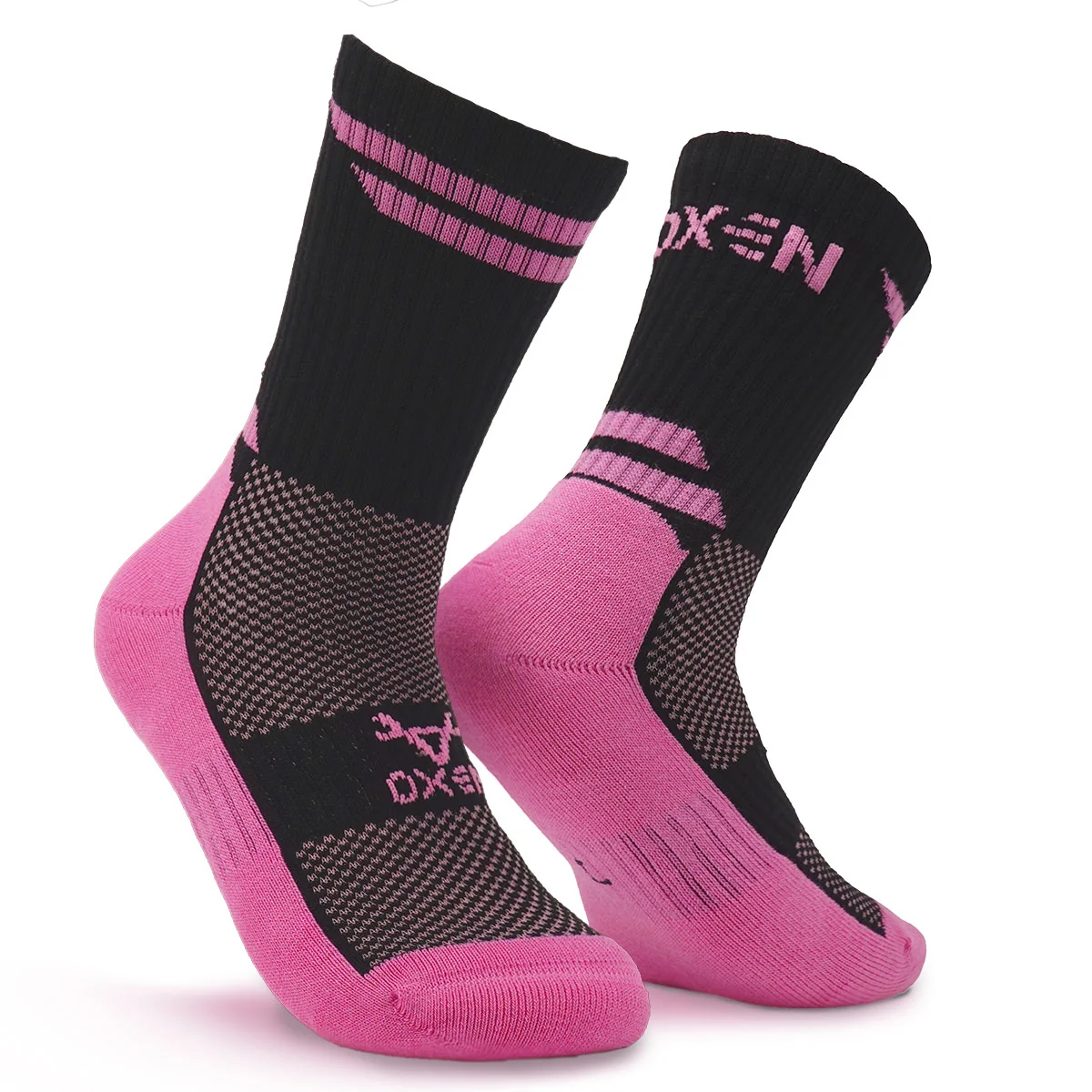 Oxen Contrast Crew Socks Black/Pink