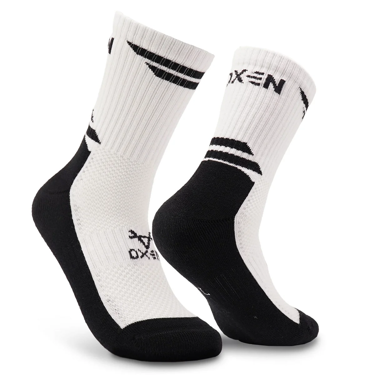 Oxen Contrast Crew Socks White/Black