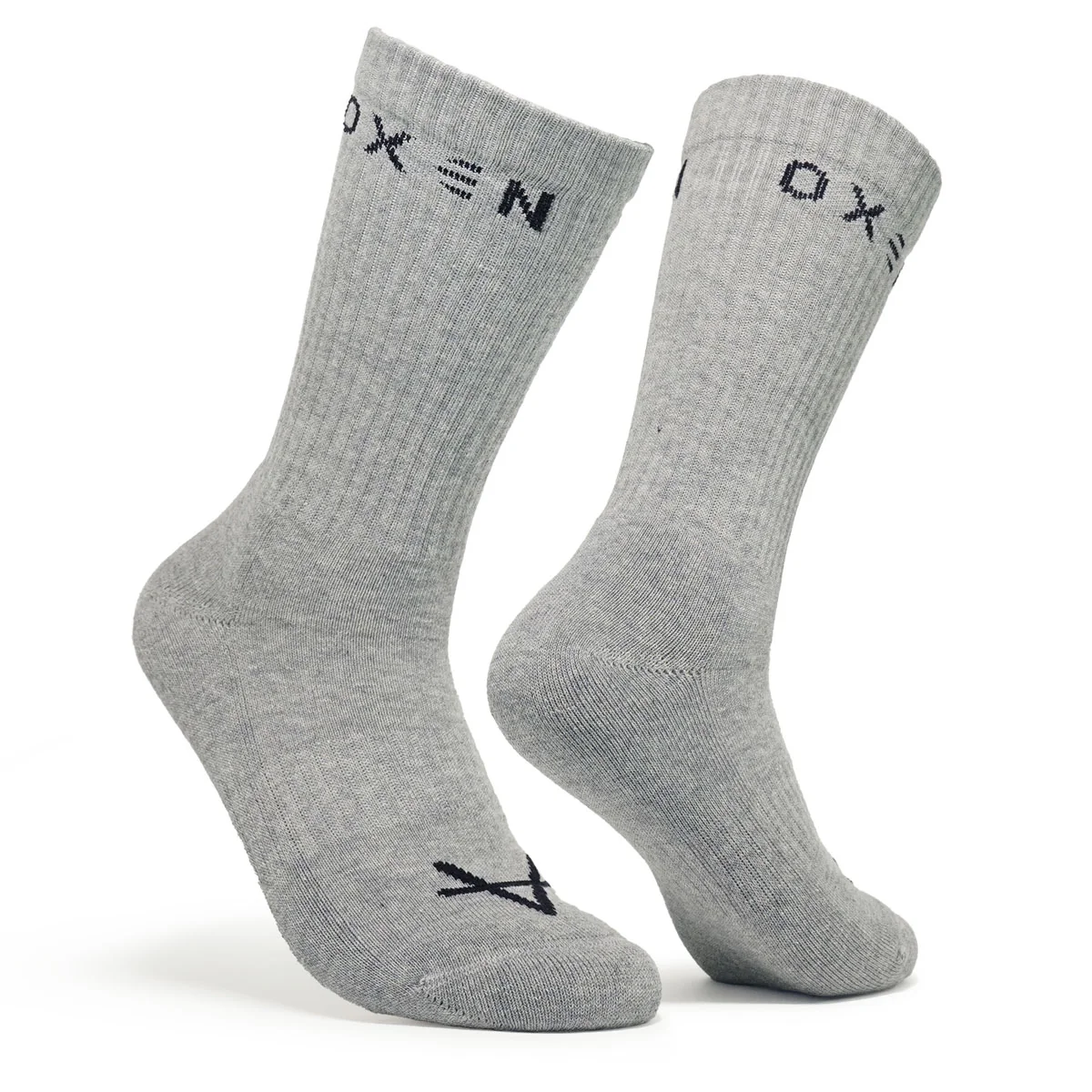 Oxen Text Crew Socks Grey JNR